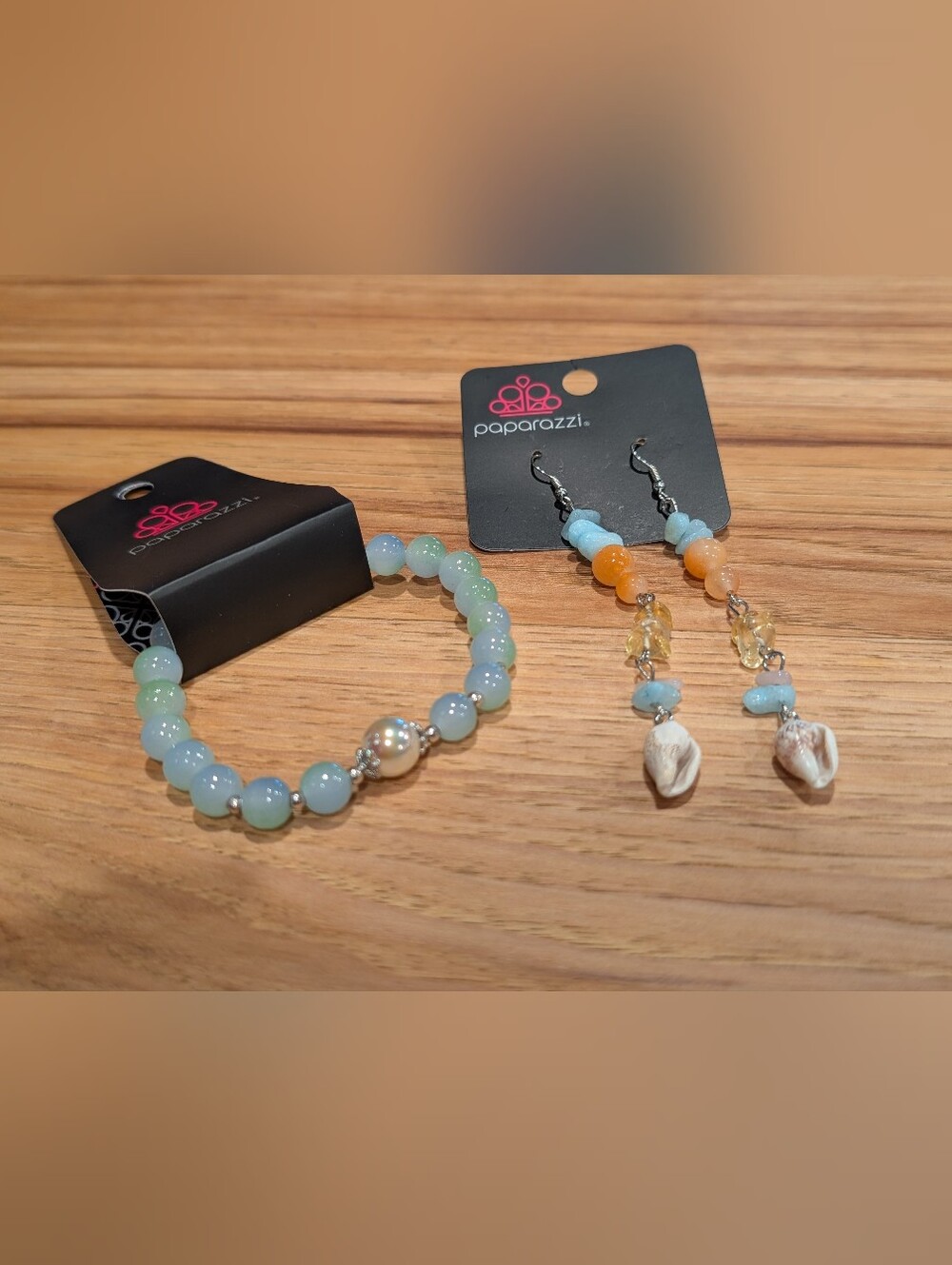 Paparazzi Blue Bracelet And Matching Earrings